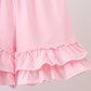 Blue Stripe Bow Smocked Ruffle Shorts Set