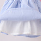 Blue Stripe Bow Smocked Ruffle Shorts Set