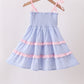 Blue Stripe Smocked Mom Dress