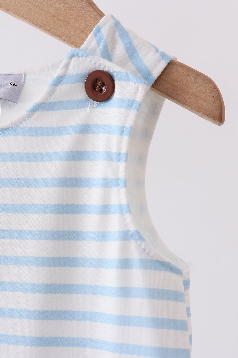 Blue Sports Ball Stripe Applique Knit Jon