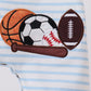 Blue Sports Ball Stripe Applique Knit Jon