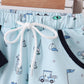 Navy golf print shorts set