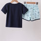 Navy golf print shorts set