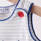 Navy bow applique stripe jonjon