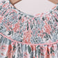 Pink Floral Smocked Knit Set