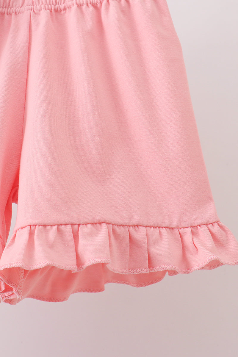 Pink Floral Smocked Knit Set