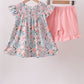 Pink Floral Smocked Knit Set