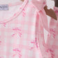 Pink bow print scalloped bloomer set