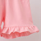 Pink Gingham Animal Embroidered Knit Set
