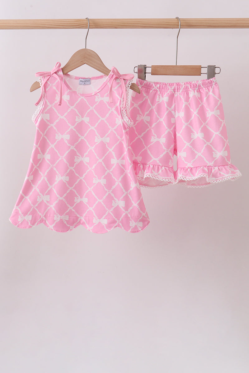 Pink Bow Knit Set