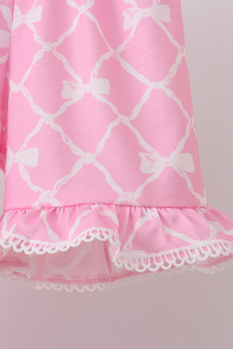 Pink Bow Knit Set