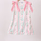 Pink floral print bow dress