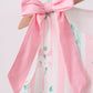 Pink floral print bow dress