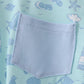 Blue beach print pocket top