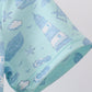 Blue beach print pocket top