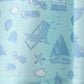 Blue beach print pocket top