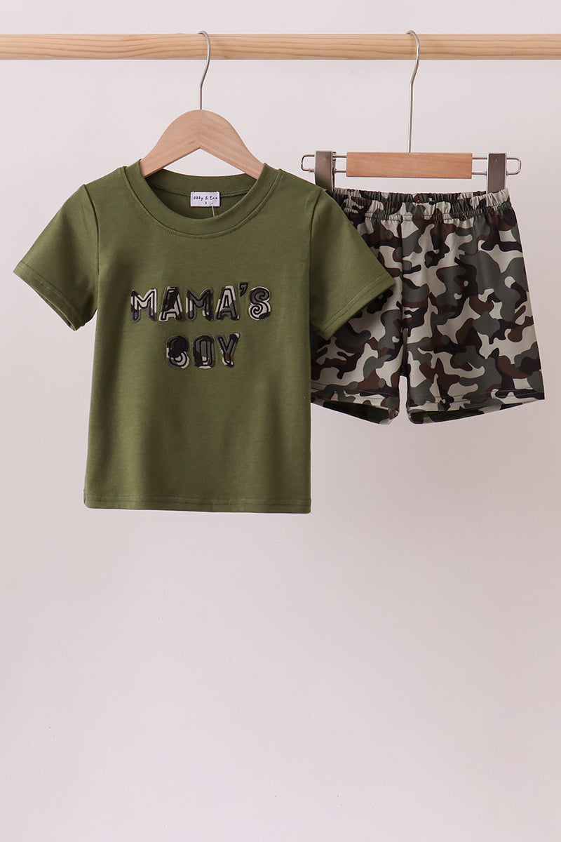 Mama's Boy Applique Knit Set