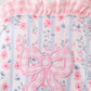 Pink Floral Bow Applique Bow Bubble