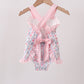 Pink Floral Bow Applique Bow Bubble