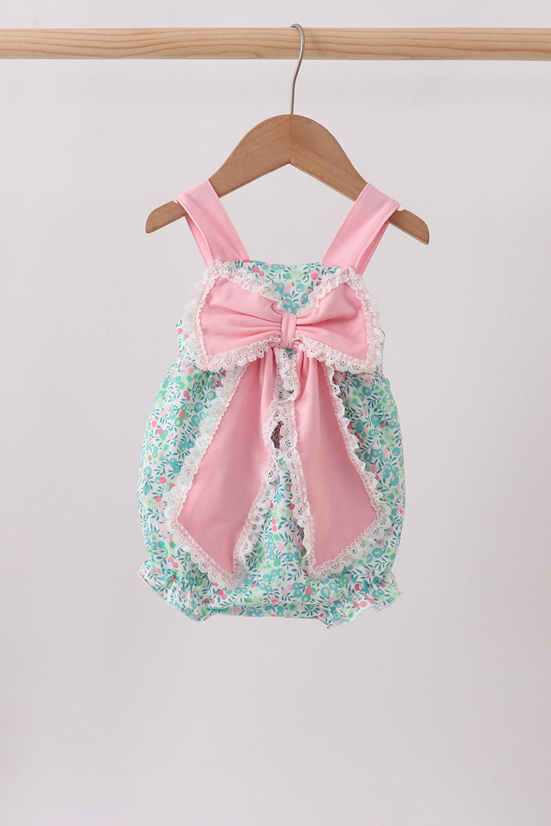 Pink Bow Floral Knit Bubble
