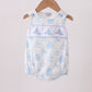 Blue Sailboat Embroidered Knit Bubble