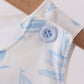 Blue Sailboat Embroidered Knit Bubble
