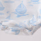 Blue Sailboat Embroidered Knit Bubble