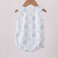 Blue Sailboat Embroidered Knit Bubble
