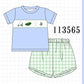 Green Golf Embroidered Gingham Set