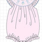 Pink Hydrangea Bow Smocked Bubble