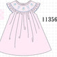 Pink Hydrangea Bow Smocked Dress
