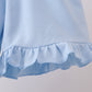 Blue Floral Knit Ruffle Set