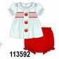 Blue Apple Smocked Bloomer Set