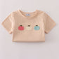 Beige french knot shorts set