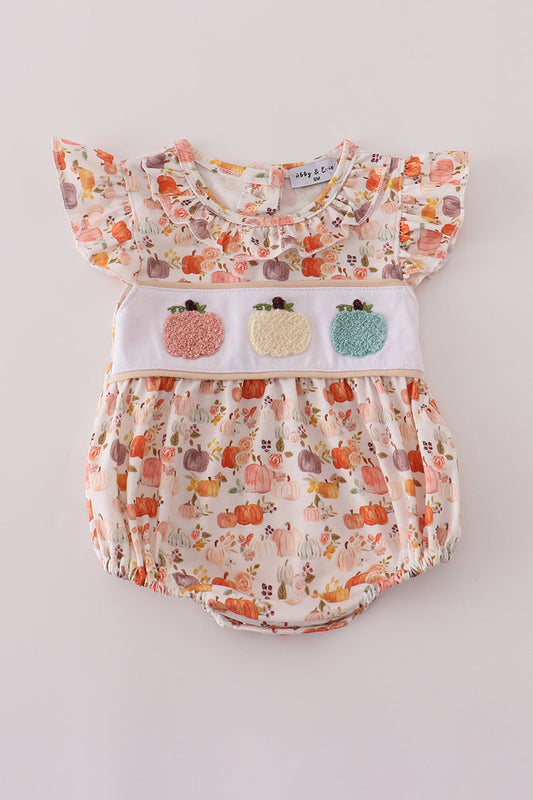 Beige french knot ruffle bubble