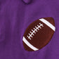 Purple football embroidery button down shirt