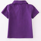 Purple football embroidery button down shirt