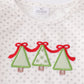 Red christmas tree applique girl set