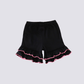 Black/pink ruffle girl shorts