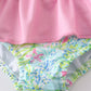 Lily print turtle embroidery girl 1pcs swimwear