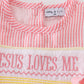 Easter seersucker Jesus loves me embroidery girl bubble