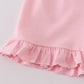 Pink bow floral print girl set