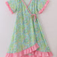 Meadow breeze print adult ruffle dress