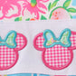 Pink floral character applique girl swimsuit