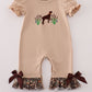 Camouflage hound embroidery ruffle bubble