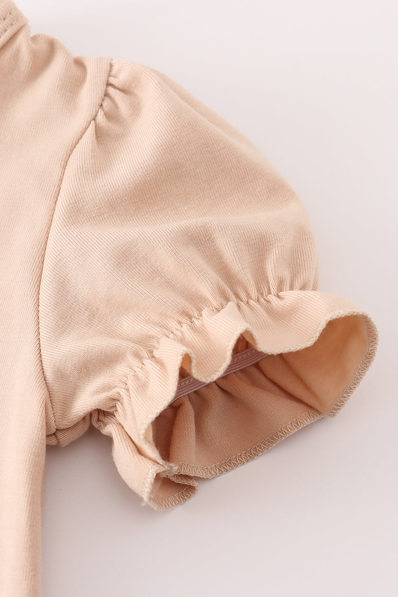 Camouflage hound embroidery ruffle bubble