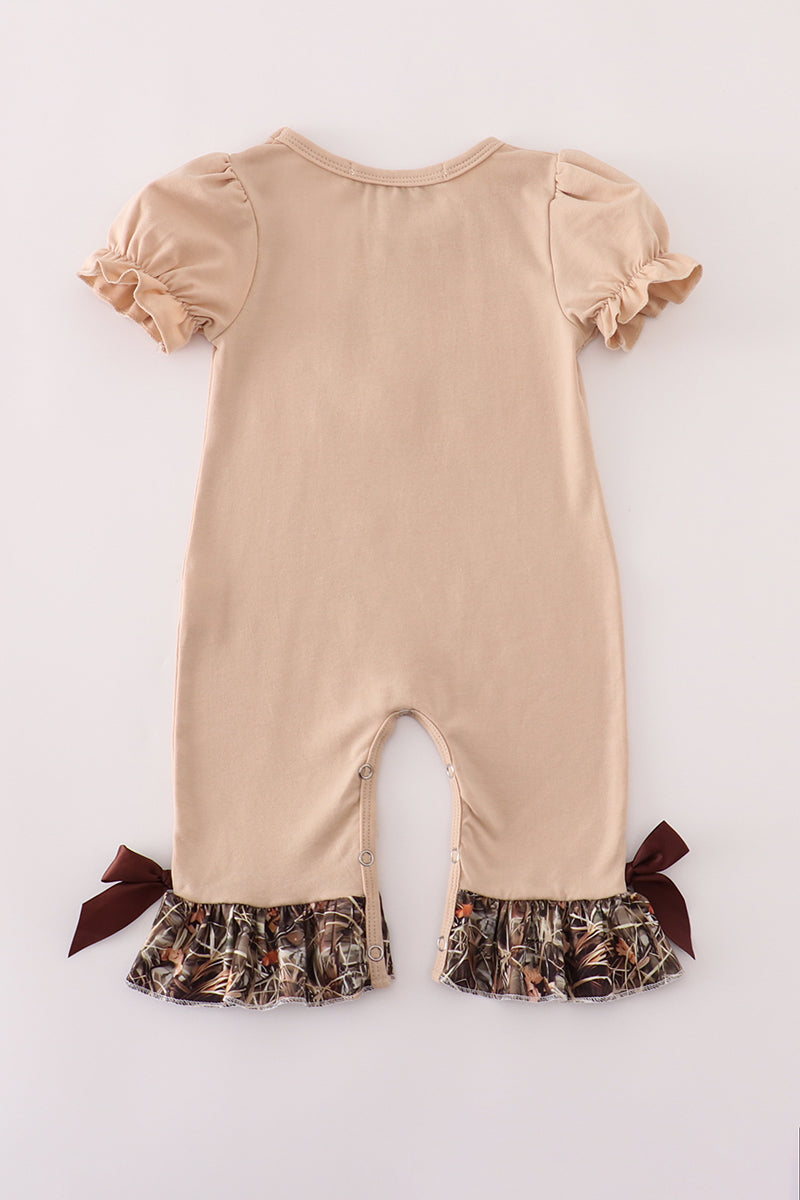 Camouflage hound embroidery ruffle bubble