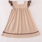 Camouflage hound embroidery ruffle dress