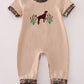 Camouflage hound embroidery romper