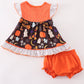 Orange halloween ruffle baby set